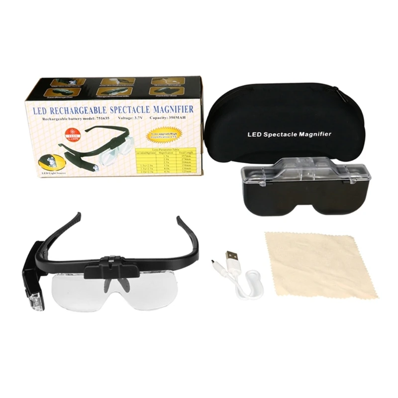 

Magnifying Glasses Eyewear Reading 1.5X 2X 2.5X Magnification with LED Light Drop shipping