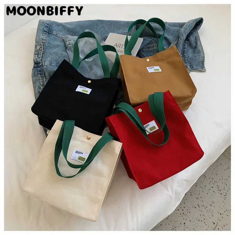 

Женская простая Холщовая Сумка-тоут, Женская хлопчатобумажная тканевая сумка, повседневная Экологически чистая сумка для покупок для бути...