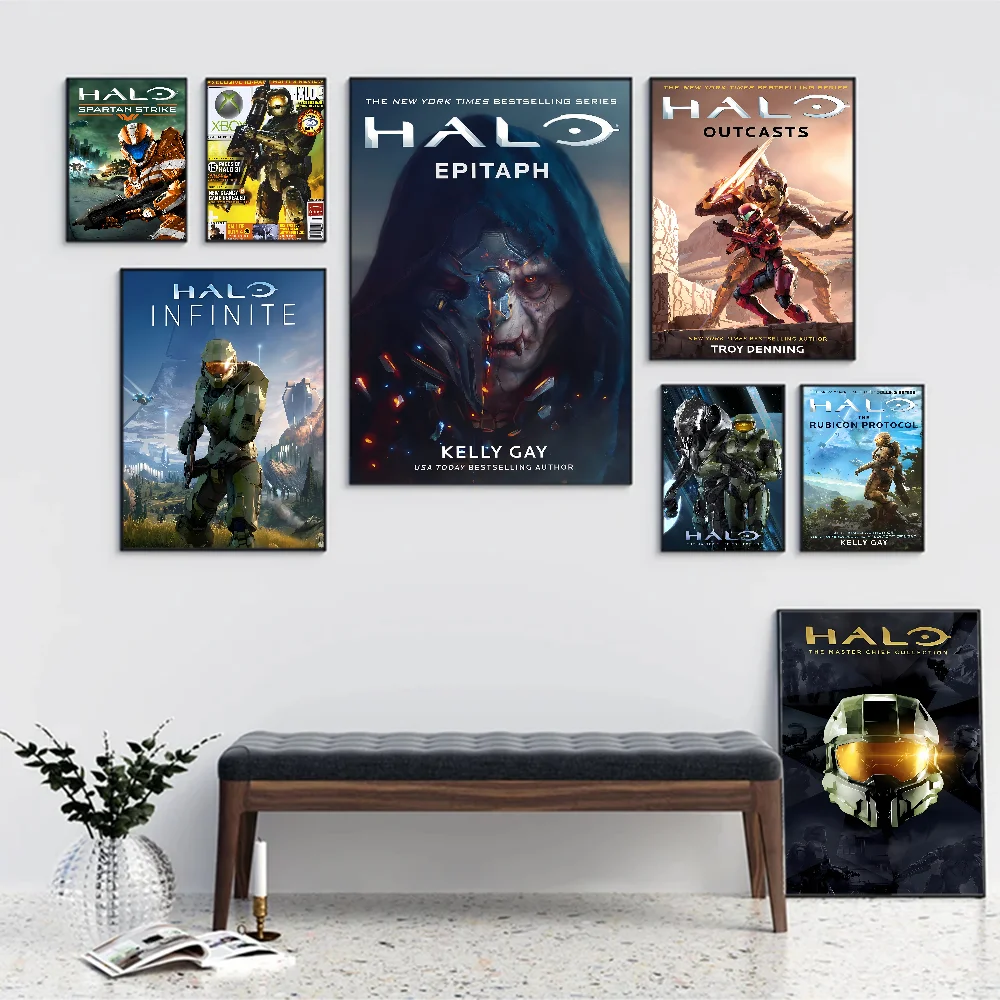 Game H-Halo Infinites DIY Sticky Poster Whitepaper Prints Posters Artwork Vintage Decorative Painting
