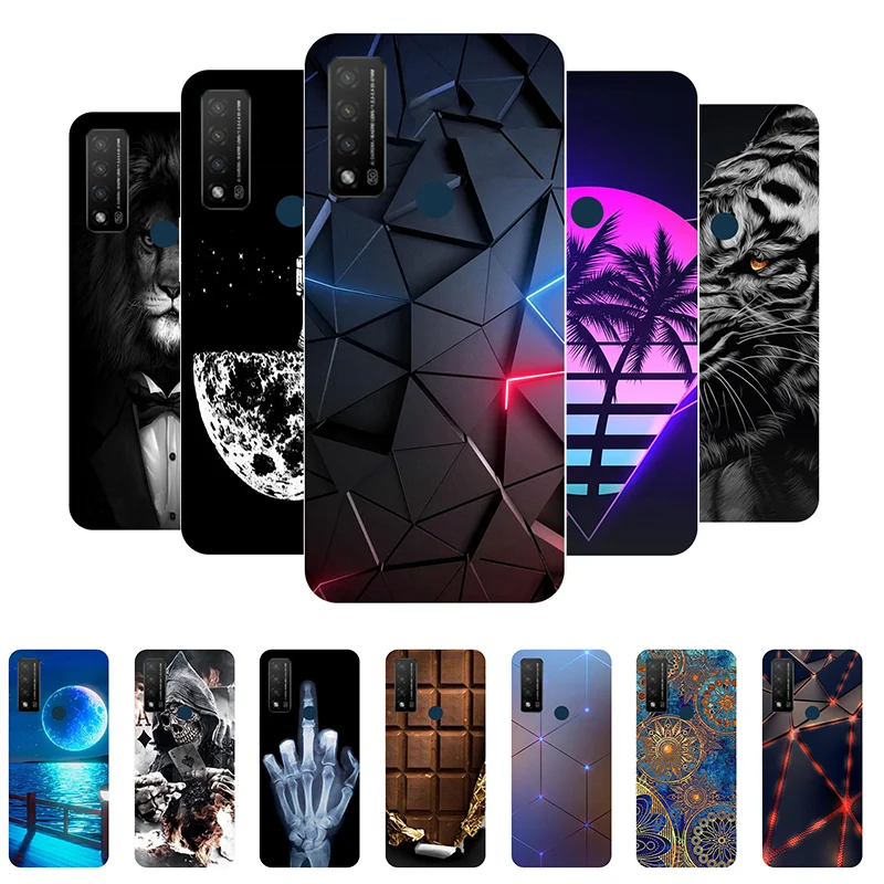 

For TCL 20 R 5G Case Silicone Back Cover Phone Case For TCL 20 R 5G Cover T767H Soft Case For TCL 20R 5G Funda Cartoon Capas