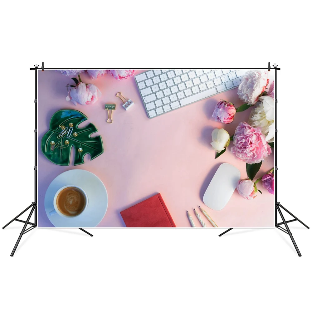 

Цветы Клавиатура Мышь кофе фотография фон фотозона фотосессия фотографические фоны для фотостудии