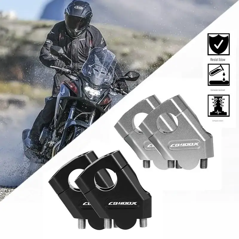 Фото Крепление для руля CB 400X, черно-серебристое, двухцветное, с регулировкой высоты, снижает нагрузку на запястья, оптимизирует осанку при езде на дальние расстояния №4
