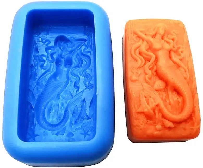 

Mermaid Mould Mermaid Design Silicone Soap Mold Handmade Silicone Mould for Soap Making Food Grade Mousse Cake Molds