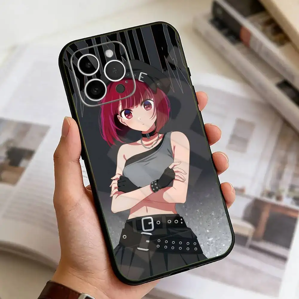 Фото Чехол для телефона Kana Arima Oshi no Ko для iPhone 11 12 13 14 15 16 17 Pro Max, легкий и практичный, мягкий черный чехол. №3