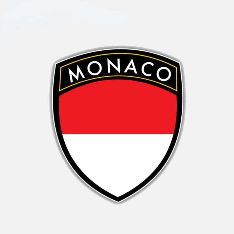 YJZT Личность Мотоцикл Монако Флаг Щит Наклейка Автомобильная 6-3032