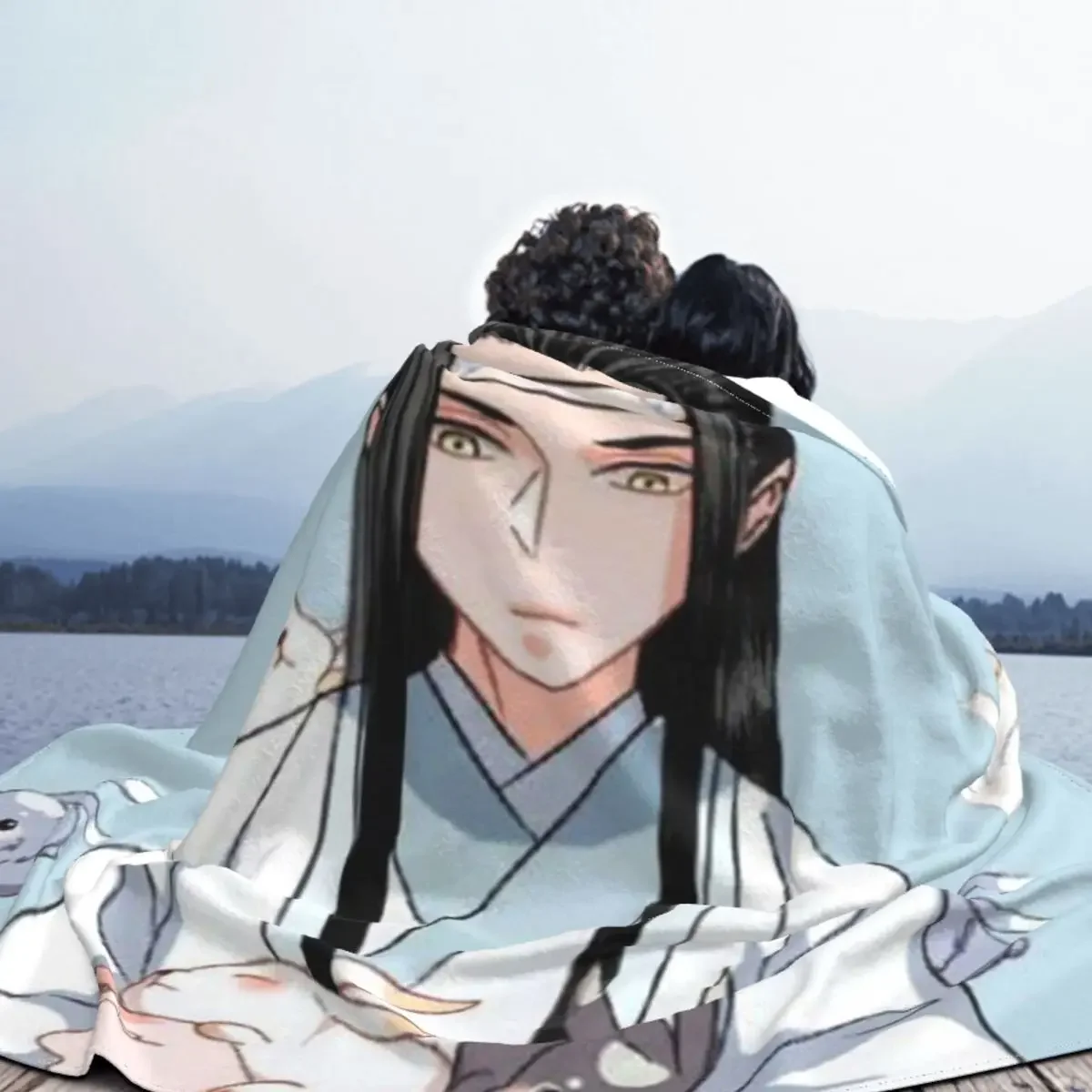 Вязаное одеяло Mo Dao Zu Shi Флисовое Lan Zhan для самолета покрывало