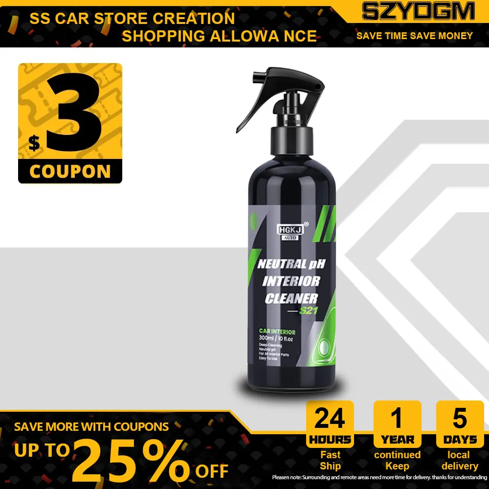 

300ml Car Neutral ph Interior Cleaner Dust Remover Seat Liquid Leather Cleaner Roof Dash Cleaning Foam Spray Car Care HGKJ S21