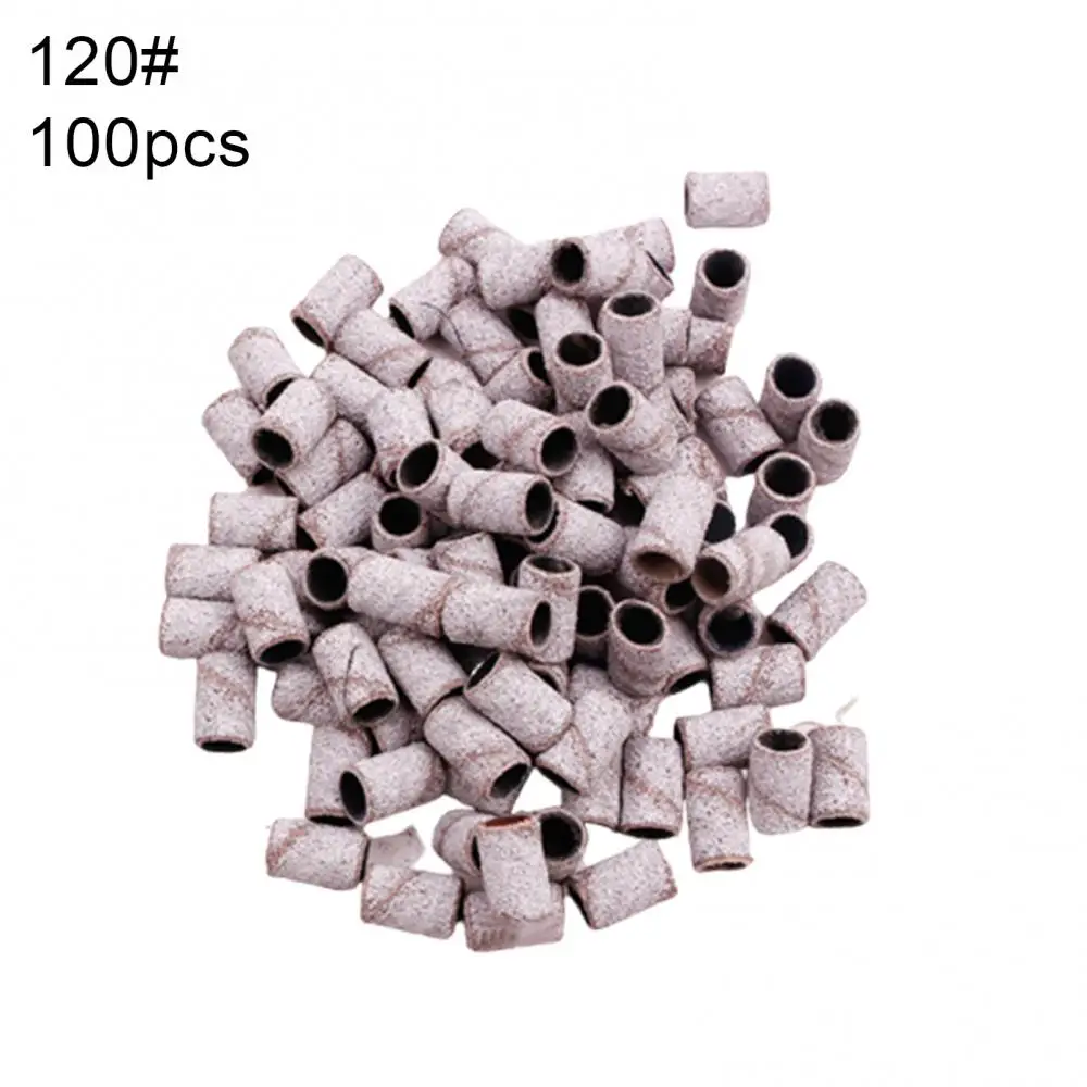 

100Pcs Polisher Machine Bits Drill Mounted Cylindrical Sanding Band Grinding Ring Nail Tool