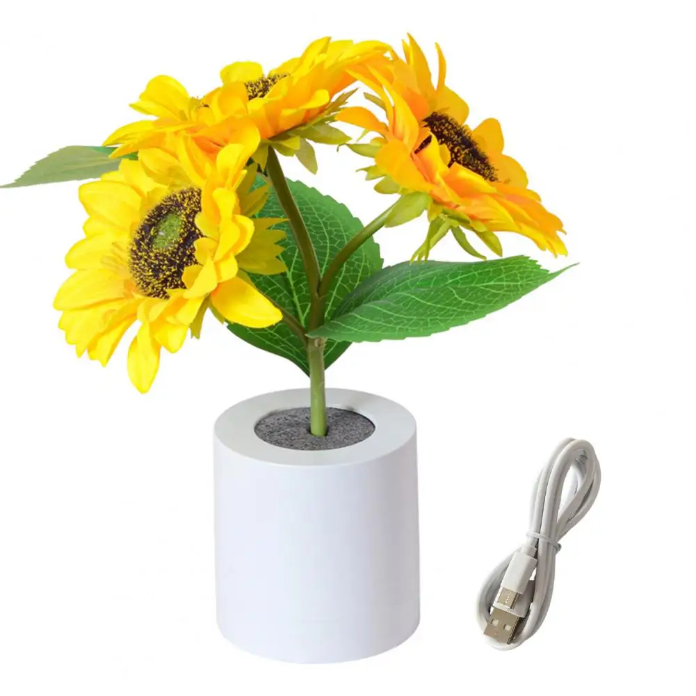 

Decorative Ambient Light Attractive Eye-catching Delicate Feel Sunflower Design Night Lamp Bedroom Supply