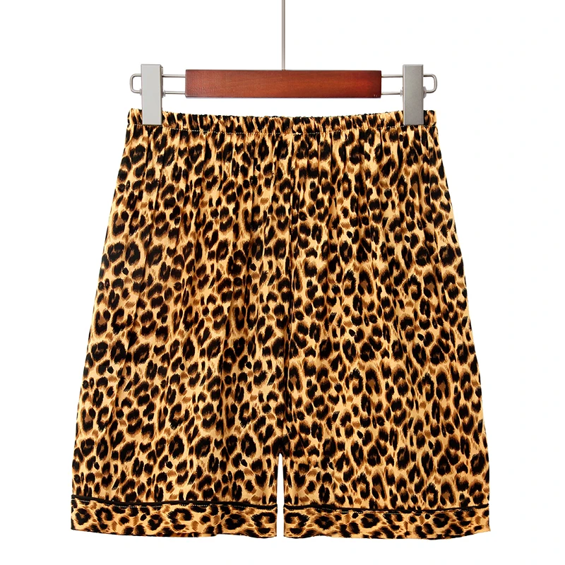 Women Summer 3XL 100% Viscose Short Sleeve Leopard Print Ladies Pajamas Suit Plus Size S-XXXL Sleepwear Leisure Loose Nightwear