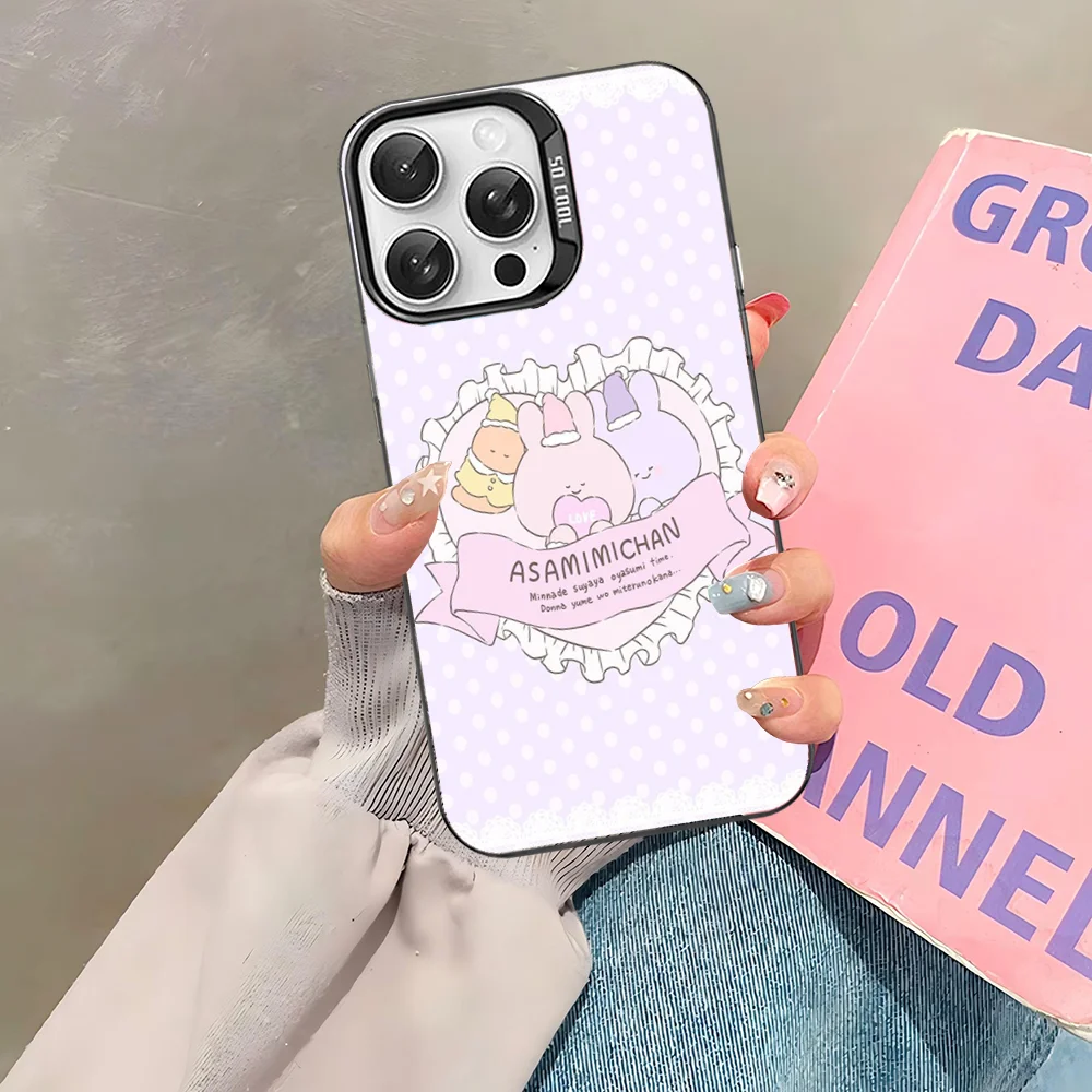 Чехол для телефона с милым кроликом Cartoon A-Asamimichan IPhone 16 15 14 13 12 11 Pro Max X XR XSMAX 8 7 Plus