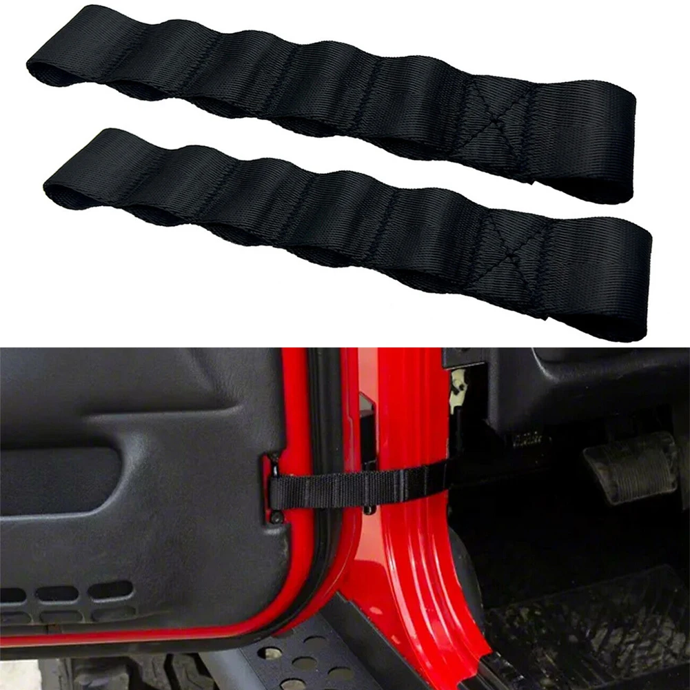 

For Jeep Door Check Straps Interior Accessories Muti Holes 2pcs Adjustable High-quality Nylon