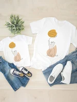 clothing women kid son child watercolor cat trend 90s summer family matching outfits mom mama mother tshirt tee t shirt clothes