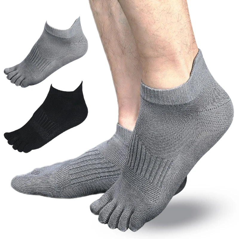 Bamboo Fiber Five-toe Socks Men High Quality Casual Business Anti-Bacterial Breatheable Men's Crew Sock Harajuku Mesh Sock Women