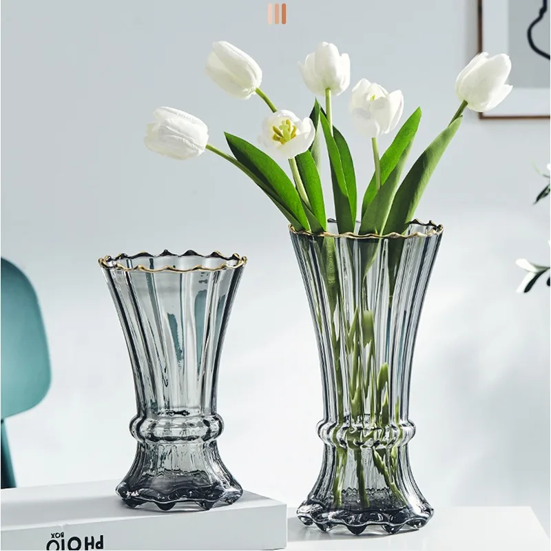 

Spanish Style Glass Vase Decoration Hydroponic Flower Container Nordic Home Decor Creative Living Room Dried Flower Ornaments