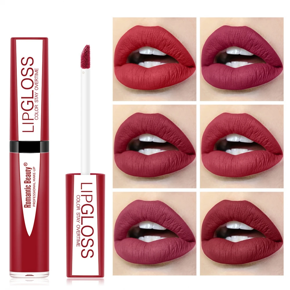 

6 Colors Sexy Matte Velvet Lip Glaze Waterproof and Not Easy to Dip Cup Shows Skin White Gloss Nude Makeup Lipsticks 2022 Hot
