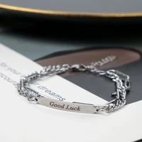 good luck double chain hip hop bracelets for men women charms jewelry accessories pendant gifts fashion forever