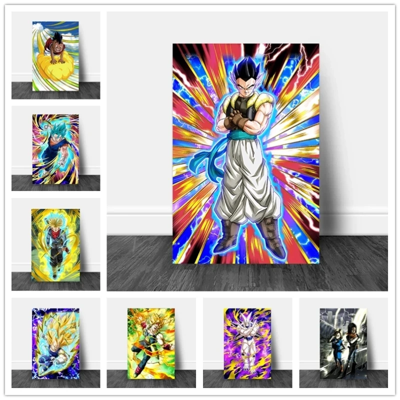 

Canvas Painting Kakarotto Posters Prints Dragon Ball Wall Art Pictures SonGohan Songoten Cuadros for Living Room Home Decoration