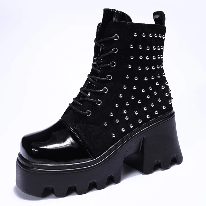 

Design Platform Women Ankle Boots 2022 Winter Zip Metal Chain Short Boots Women Fashion Motorcycle Boots Shoes Zapatos De Mujer