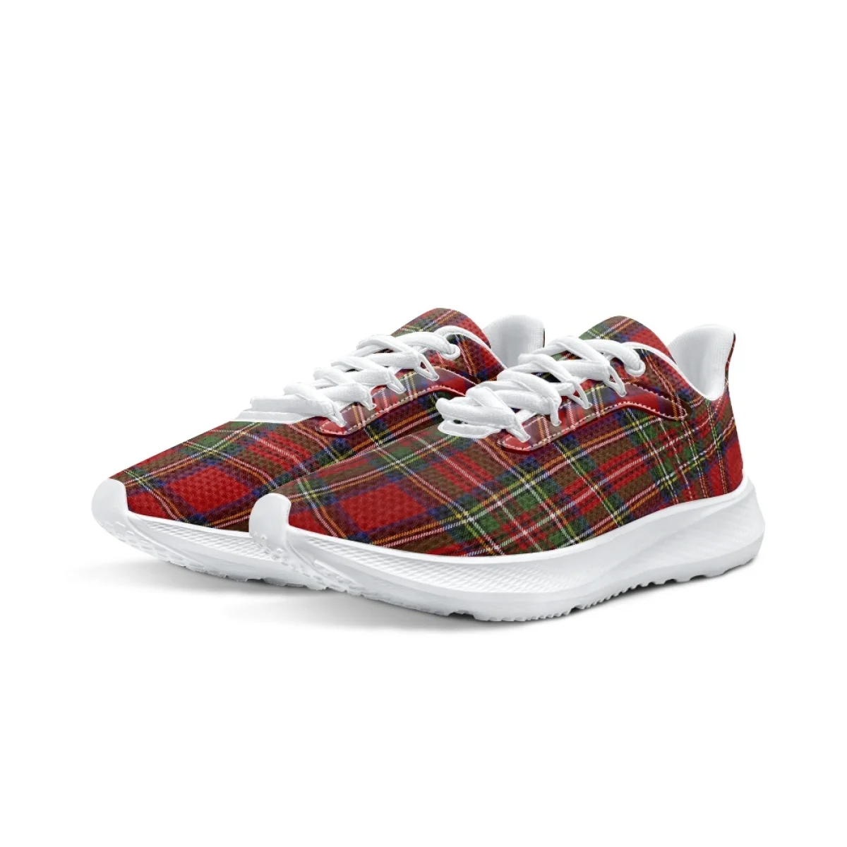 New Trend Women Flats Red Plaid Stripe Pattern Ladies Casual Shoes Breathable Mesh Female Sneakers Unisex Custom Zapatos Mujer