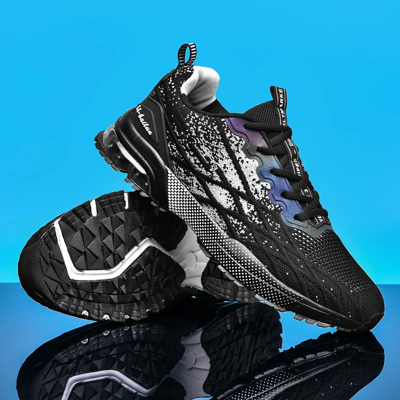 

New Cross Border Popular Sports Shoes Mens Mesh Breathable Casual Sports Shoes Lightweight High Elastic Outdoor Running Shoes