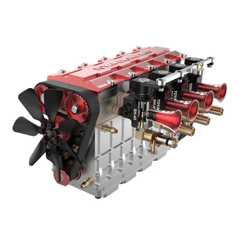 TOYAN Metal Methanol Engine 14CC Inline Four Cylinder Four Stroke Water Cooling Engine Model For RC Car Airplane Boat FS-L400