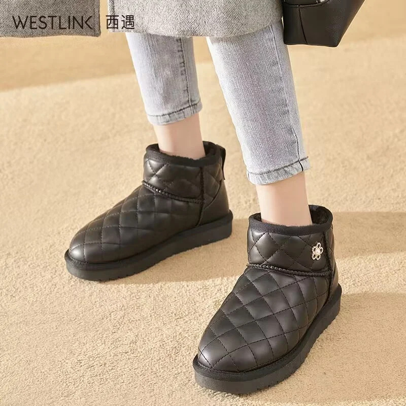 

Thick-soled waterproof platform hand custom cashmere warm fur boots classic casual large size women 35-39