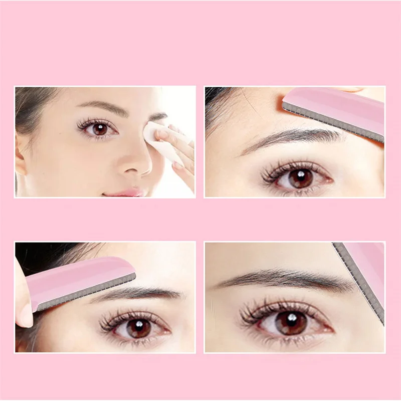 3 шт. розовый триммер для бровей нержавеющая сталь