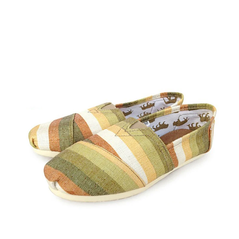 Loafers Color Ladies Flat Canvas Casual Shoes Ladies Cloth Shoes Ladies Comfortable Soft Breathable Lightweight Women's Shoes