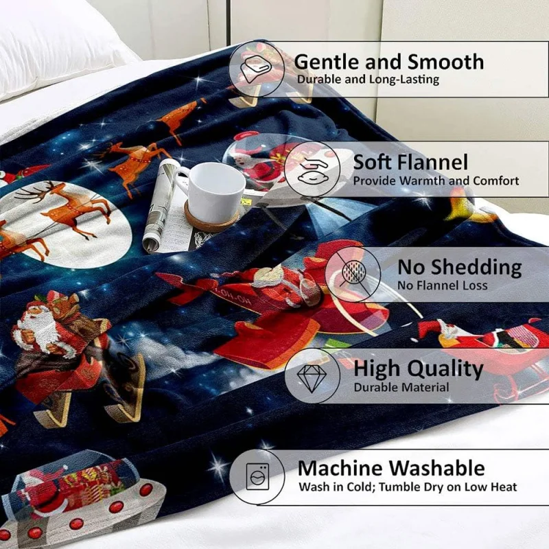 Рождественский ковер кись Санта-Клауса олени ракета космическое пространство