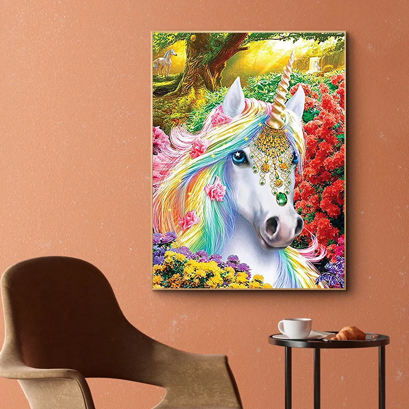 5D Набор Алмазной Живописи С Лошадью И Единорогом Полная Квадратная/круглая