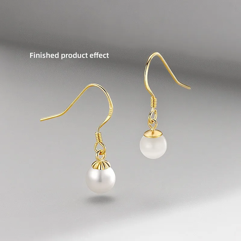 4Pcs S925 Hypoallergenic Sterling Silver Earring Hook Clasps Earwire DIY Earring Findings For Jewelry Making Supplies