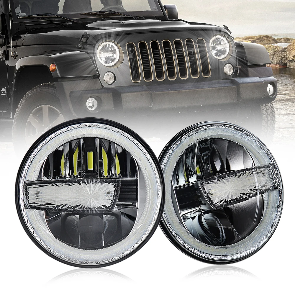 

Светодиодная фара DOT E-mark 7 дюймов, круглая фара для Jeep JK /Jeep Grand Cherokee/PT Cruiser/мотоцикла