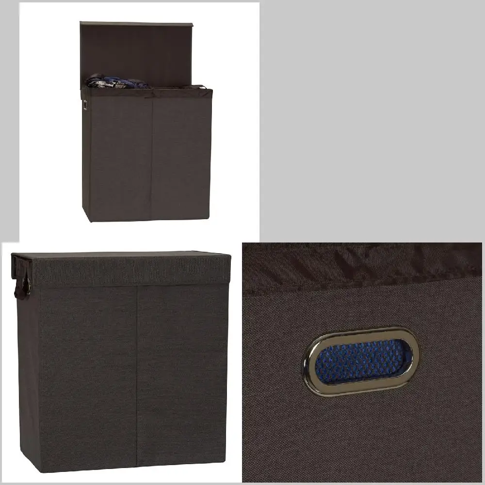 

Luxurious Cobblestone Gray Sturdy Double Laundry Sorter Hamper To Neatly Organize Your Clothes - 156 Char