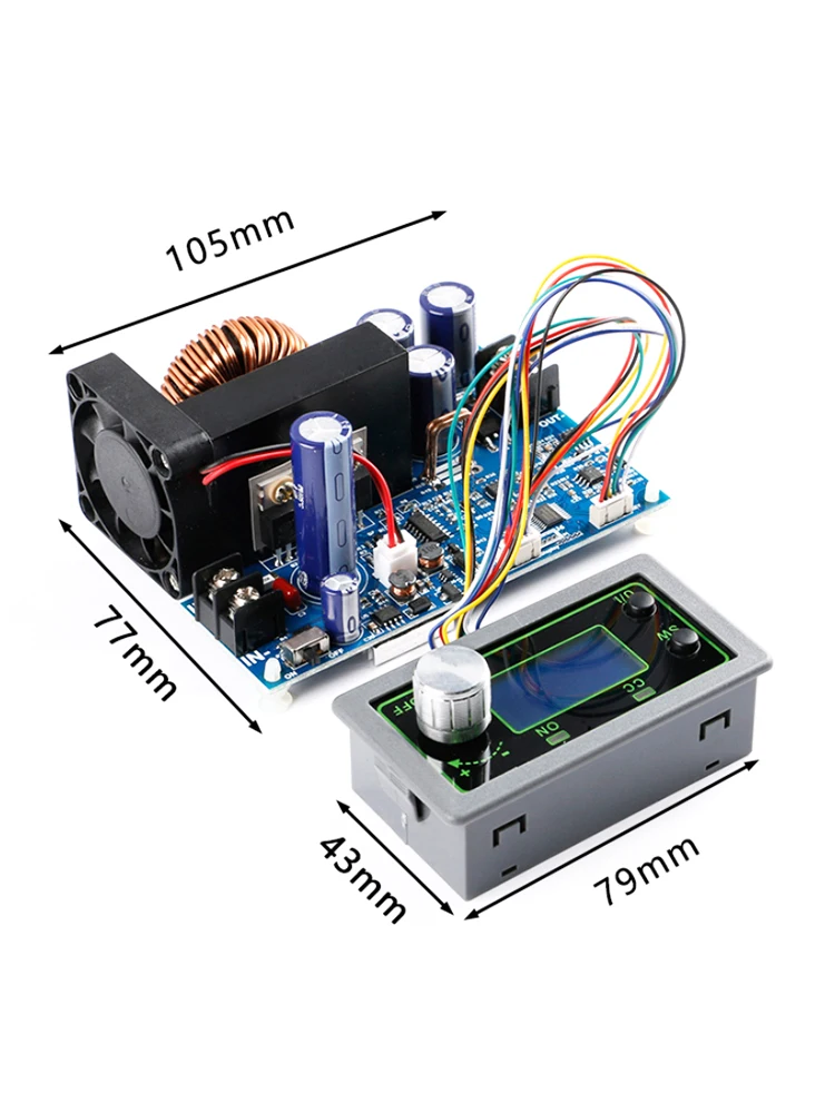 50V20A CNC Step-down Регулируемый силовой модуль 1000W измеритель напряжения и тока DC