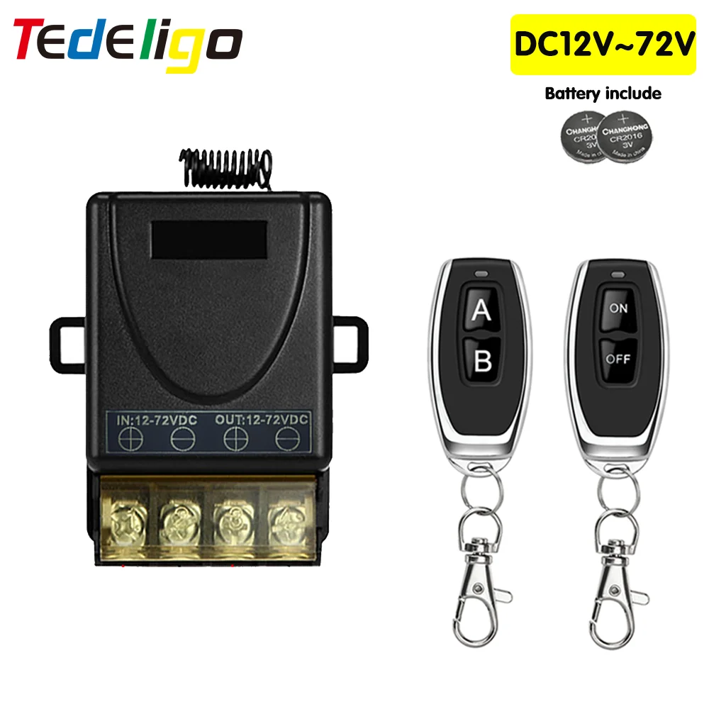 

433Mhz Wireless Remote Control Switch DC12V 24V 30A Relay Receiver High Power ON OFF Transmitter Universal RF Switch For Light