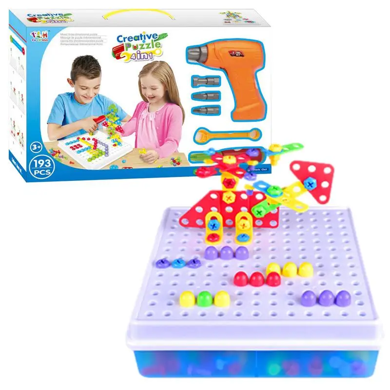 

Cartoon 193 Pcs Learning Educational Construction Toy Kids Kids Screwdriver Building Toys For Kids STEM Building Toys