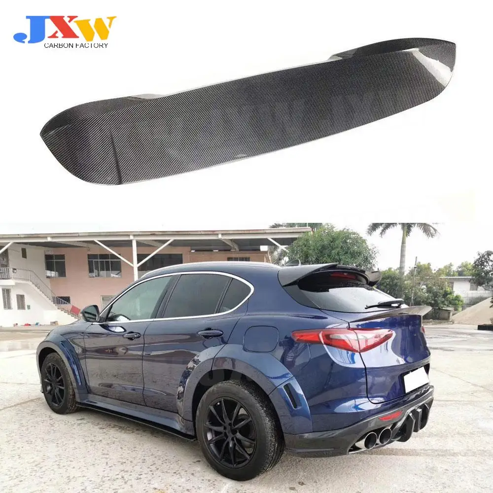 

Dry Carbon / FRP Rear Roof Spoiler Window Trunk Wings For Alfa Romeo Stelvio 2017 2018 2019 Car Styling Bumper