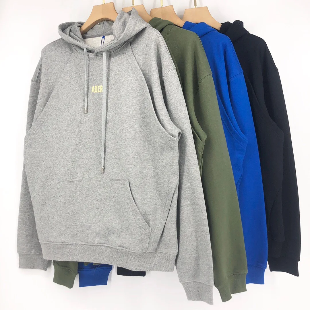 

Толстовка из тяжелой ткани ADER ERROR для мужчин и женщин, высококачественный Свитшот 1:1 с двойным карманом и маленьким ленточным принтом, пулов...