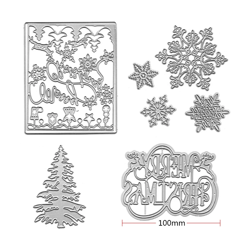 

New Christmas Set Frame Card Background Cutting Die Die for DIY Scrapbook Decor Embossing Hand Die Cut Template 2022