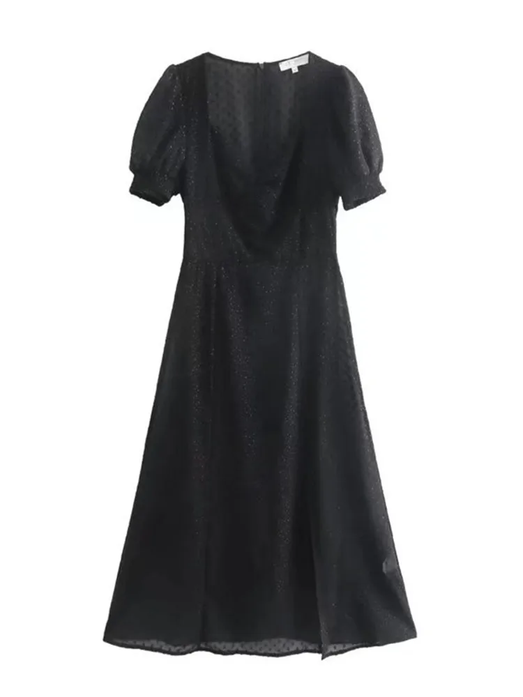 

Женское платье с полуоткрытым воротником, пуловер с коротким рукавом и цветочным принтом, шифоновая ткань, соблазнительная длинная юбка с Б...