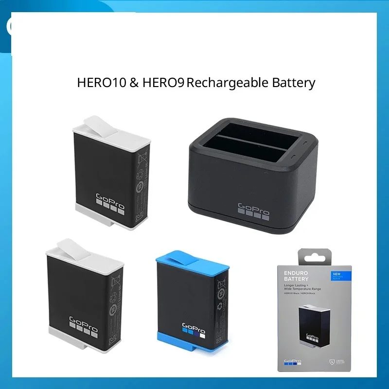

, HERO11 HERO10 HERO9 Black Enduro перезаряжаемая батарея 1720 мАч батарея двойное зарядное устройство батарея официальный GoPro 11 10 9