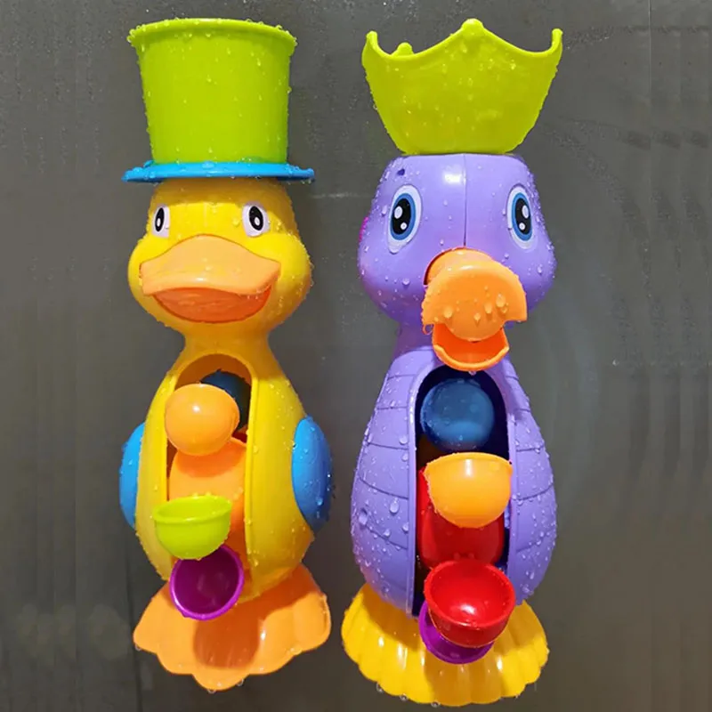 Kids Shower Bath Toys Cute Yellow Duck Waterwheel Elephant Toys Baby Faucet Bathing Water Spray Tool Dabbling Toy Baby Toys