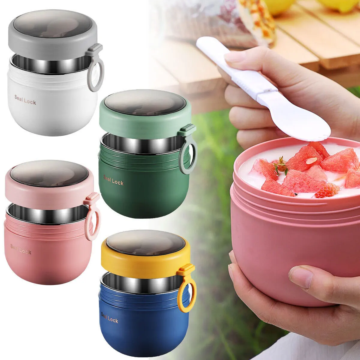 

Stainless Steel Containers for Food Hot Food Flask Soup Storage Vacuum Thermal Jar Kids