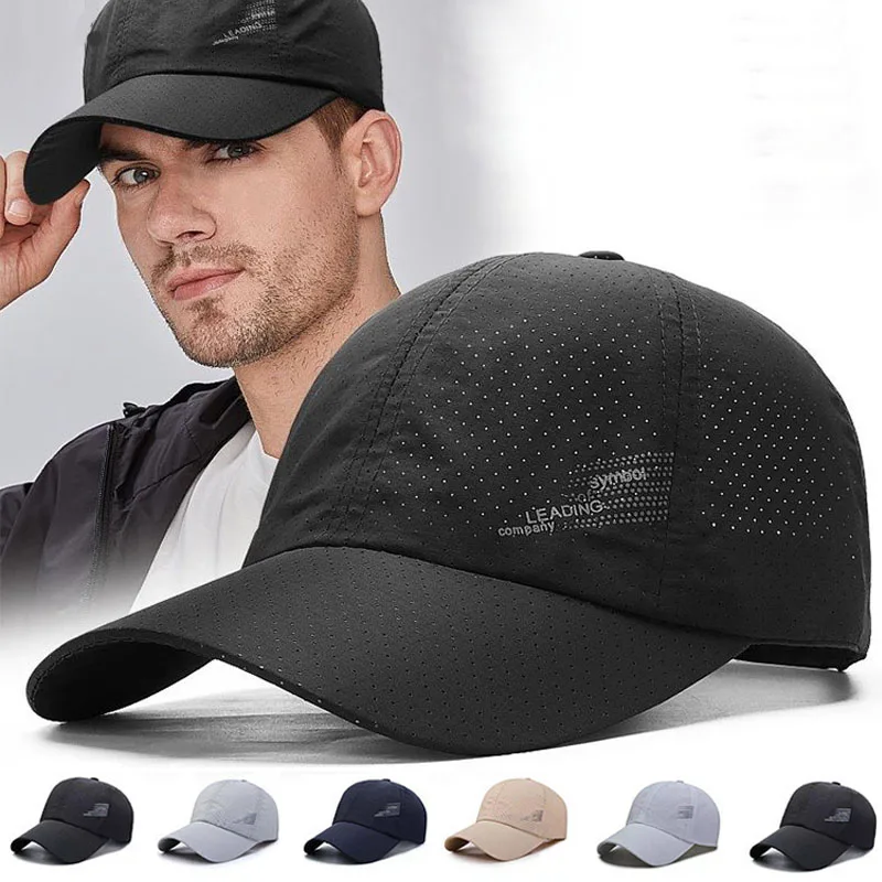 

Sports Baseball Cap Solid Color Mesh Sun Hat Casual Fashion Outdoor Breathable Hats For Men Women Unisex Drying Summer Cap