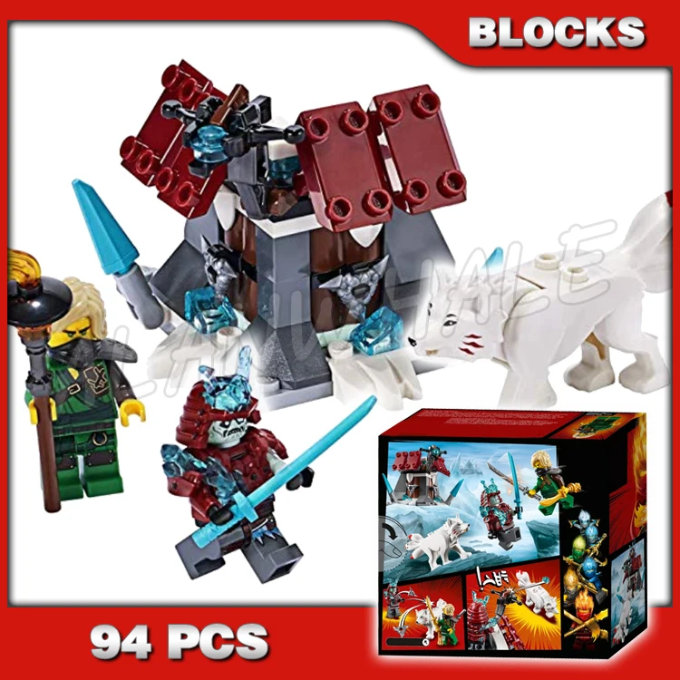 

94pcs Lloyd's Journey Flaming Torch Ice Katana wolf 11326 Figure Building Blocks Children Sets Compatible With Model