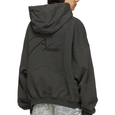 Rhude Hoodie Capsule Zipper Letter Logo Embroidery High Street Sports Men's And Women's Hoodie Jacket S-XL