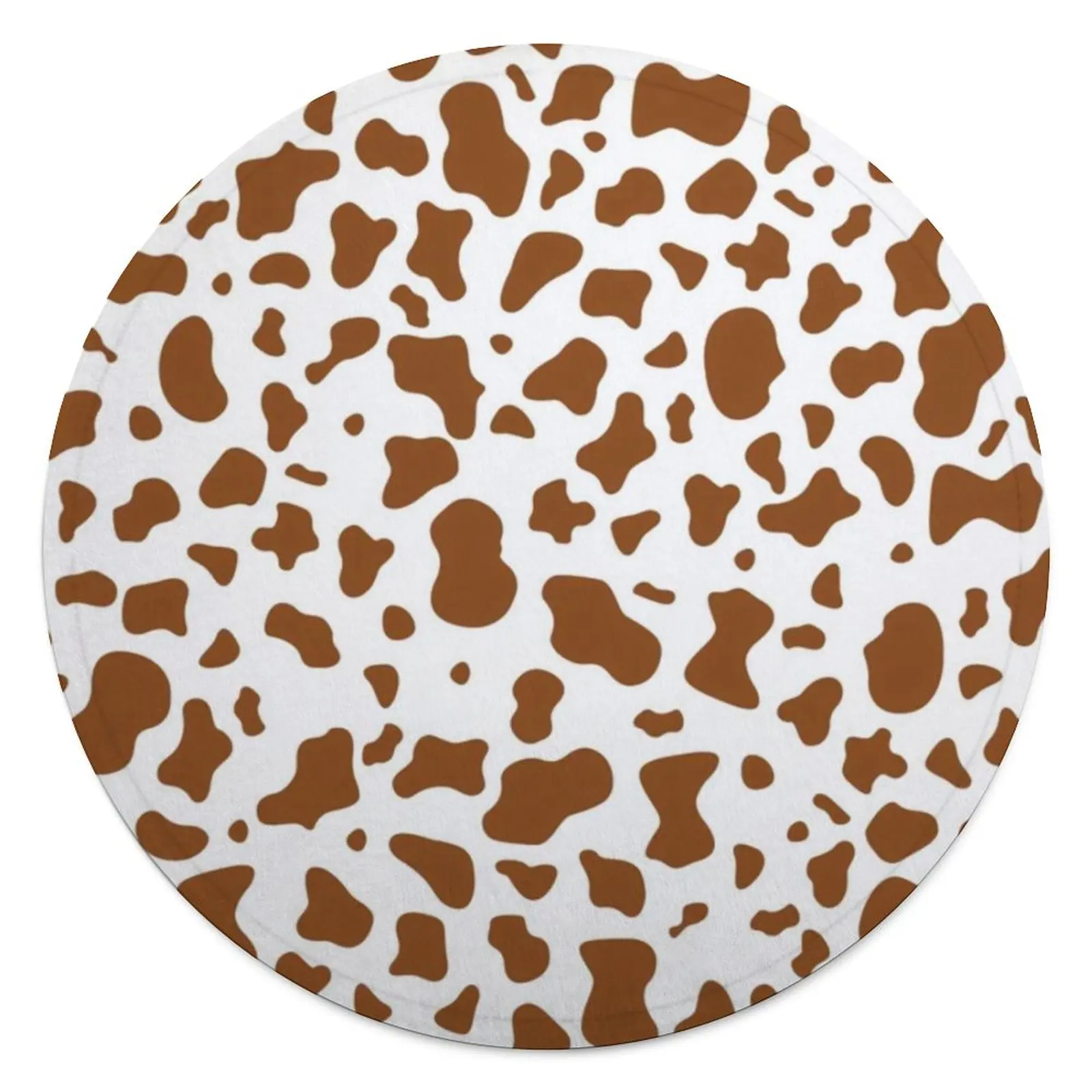 

Одеяло с рисунком коричневой коровы в эстетике Mooo, Мягкое Круглое одеяло для пикника с графическим животным, дешевое декоративное флисовое ...