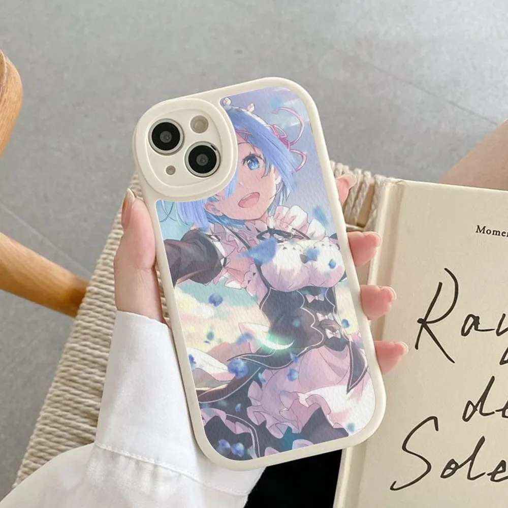 Чехол для телефона RE ZERO Ram Rem из твердой кожи iPhone 14 13 12 Mini 11 Pro Max Xs X Xr 7 8 Plus 6 6s