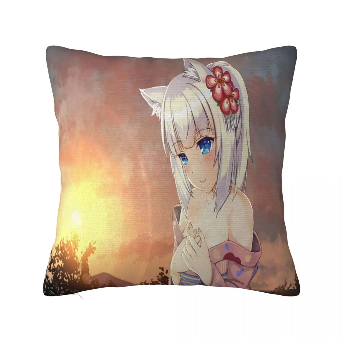 

Nekopara, декоративная наволочка с рисунком, искусственная кожа, 45*45 см